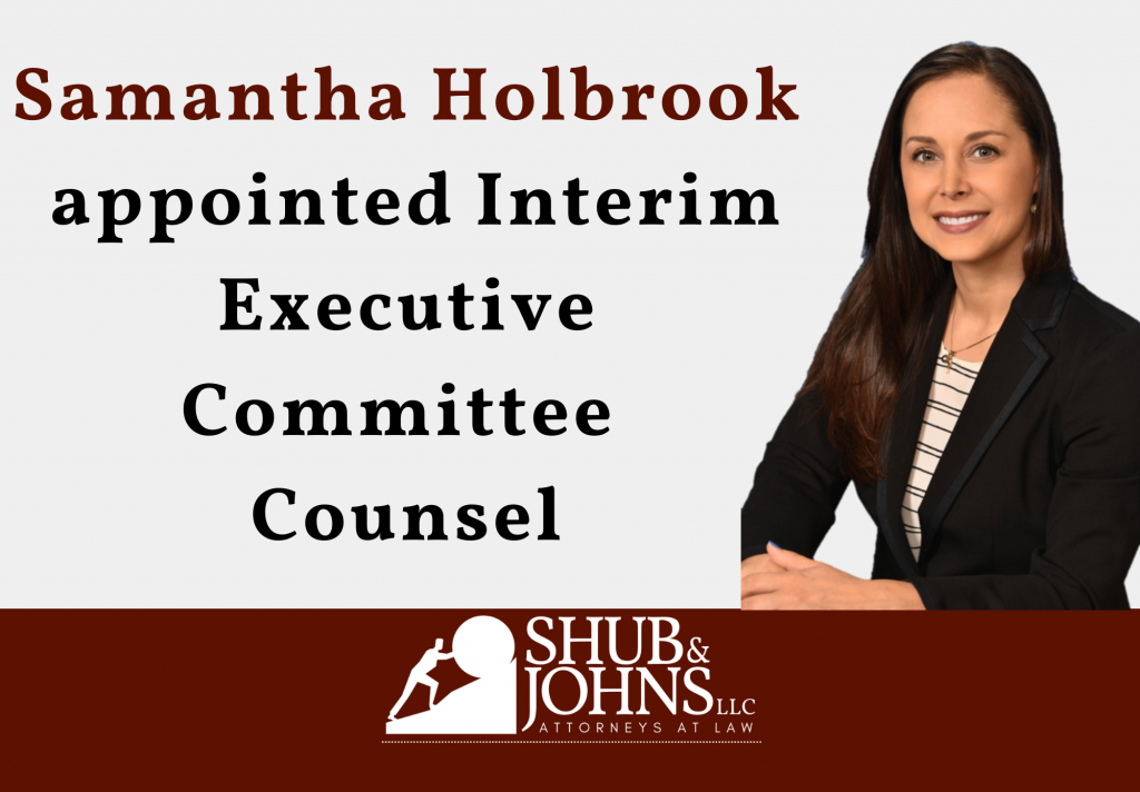 Appointment Notice. Text: Samantha Holbrook appointed Interim Executive Committee Counsel